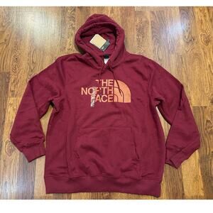 The North Face Half Dome Hoodie Men’s XXL Burgundy Pullover NWT Logo Sweatshirt